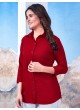 Red Cotton Readymade Shirt | Plain SHIRT VOL-2 2145