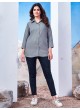 Grey Cotton Readymade Shirt | Plain SHIRT VOL-2 2148