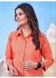 Orange Cotton Readymade Shirt | Plain SHIRT VOL-3 2150