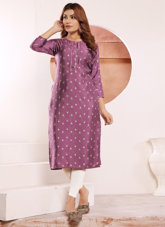 Light Purple Viscose Maslin Readymade Kurti | Digital Print STAR VOL-1 5111 Light Purple Viscose Maslin Readymade Kurti | Digital Print STAR VOL-1 5111