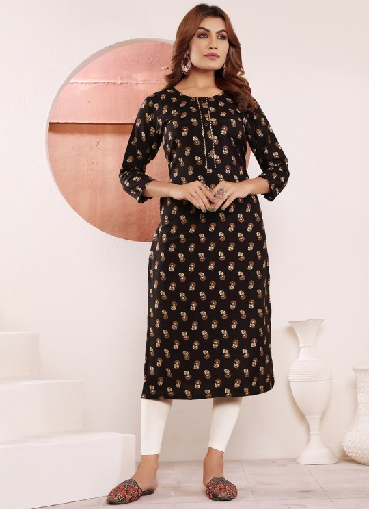 Black Viscose Maslin Readymade Kurti | Digital Print STAR VOL-1 5113 Black Viscose Maslin Readymade Kurti | Digital Print STAR VOL-1 5113