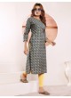 Teal Blue Viscose Kurti | Digital Print STAR VOL-3 5118