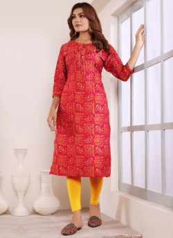 Rani Pink Viscose Kurti | Digital Print STAR VOL-3 5119