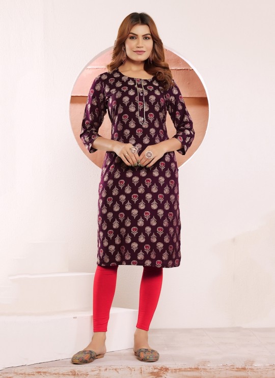 Brown Viscose Maslin Readymade Kurti | Digital Print Surbhi VOL-1 5122 Brown Viscose Maslin Readymade Kurti | Digital Print Surbhi VOL-1 5122
