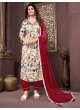 Red Multicolor Rayon Alia Cut Readymade Salwar Kameez Afgani Alia Vol-1 2228