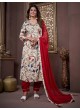 Red Multicolor Rayon Alia Cut Readymade Salwar Kameez Afgani Alia Vol-1 2228