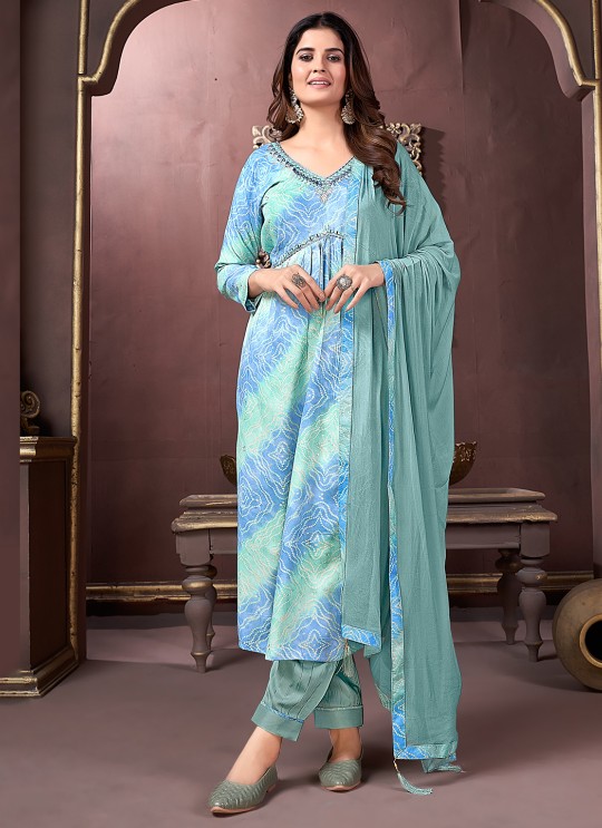 Sky Blue Rayon Alia Cut Readymade Salwar Kameez, Afgani Alia Vol-2 2231 Sky Blue Rayon Alia Cut Readymade Salwar Kameez, Afgani Alia Vol-2 2231