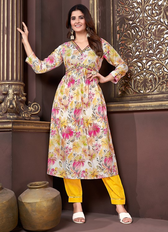 Yellow Rayon Alia Cut Readymade Salwar Kameez Afgani Alia Vol-3 2232 Yellow Rayon Alia Cut Readymade Salwar Kameez Afgani Alia Vol-3 2232