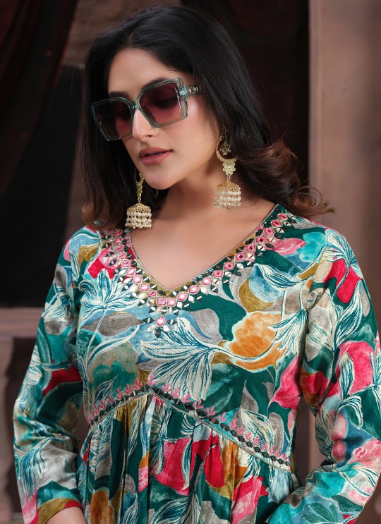 Green Rayon Alia Cut Readymade Salwar Kameez Alia Vol-2 2223 Green Rayon Alia Cut Readymade Salwar Kameez Alia Vol-2 2223