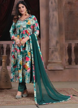 Green Rayon Alia Cut Readymade Salwar Kameez Alia Vol-2 2223