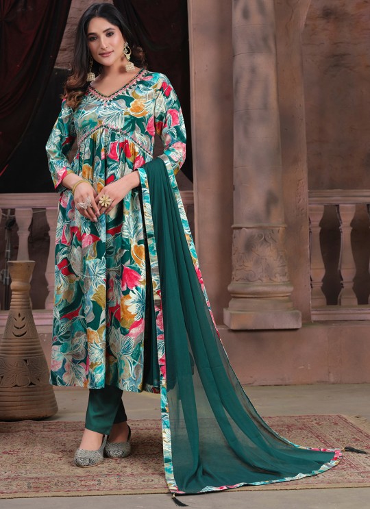 Green Rayon Alia Cut Readymade Salwar Kameez Alia Vol-2 2223 Green Rayon Alia Cut Readymade Salwar Kameez Alia Vol-2 2223