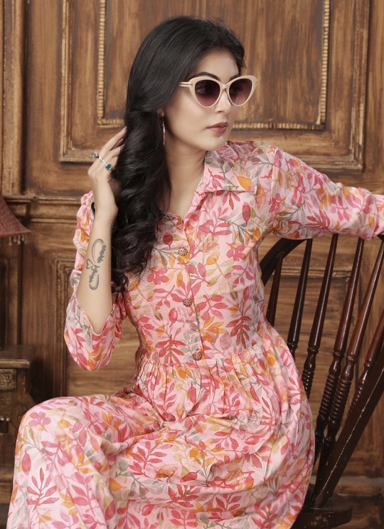 Light Pink Rayon Readymade Co-ord Set | Digital Print WOW VOL-2 851 Light Pink Rayon Readymade Co-ord Set | Digital Print WOW VOL-2 851