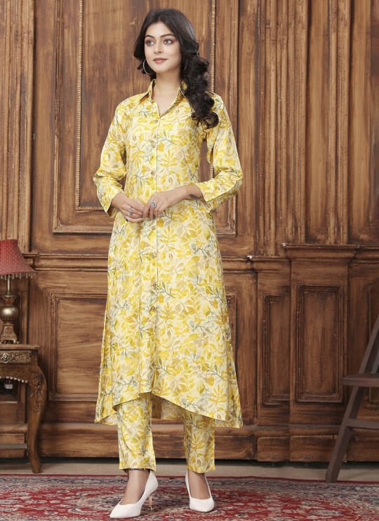 Yellow Rayon Readymade Co-ord Set | Digital Print WOW VOL-2 852 Yellow Rayon Readymade Co-ord Set | Digital Print WOW VOL-2 852