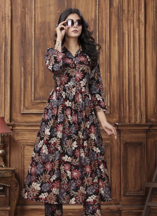 Black Rayon Readymade Co-ord Set | Digital Print WOW VOL-2 853 Black Rayon Readymade Co-ord Set | Digital Print WOW VOL-2 853