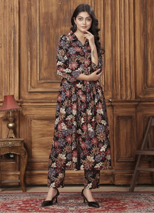 Black Rayon Readymade Co-ord Set | Digital Print WOW VOL-2 853 Black Rayon Readymade Co-ord Set | Digital Print WOW VOL-2 853
