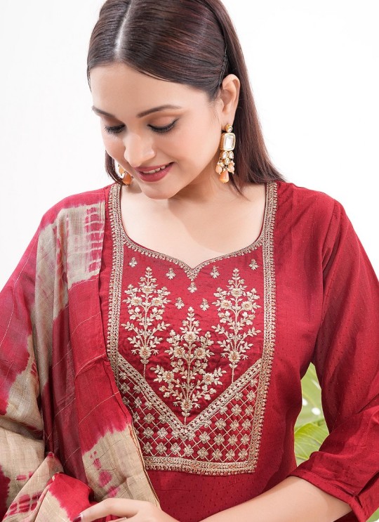 Maroon Silk Readymade Salwar Kameez | Heavy Sequence Embroidery YARA VOL-1 9007 Maroon Silk Readymade Salwar Kameez | Heavy Sequence Embroidery YARA VOL-1 9007