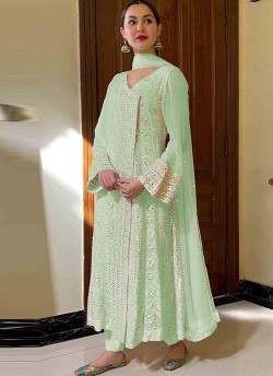Green Georgette Embroidered Pakistani Suit SC/019433