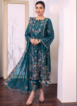 Blue Georgette Embroidered Pakistani Suit SC/019571