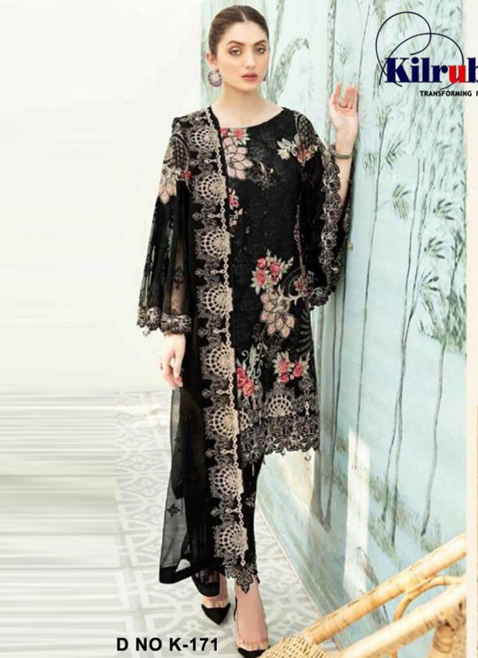 Black Georgette Embroidered Pakistani Salwar Kameez SC/019593