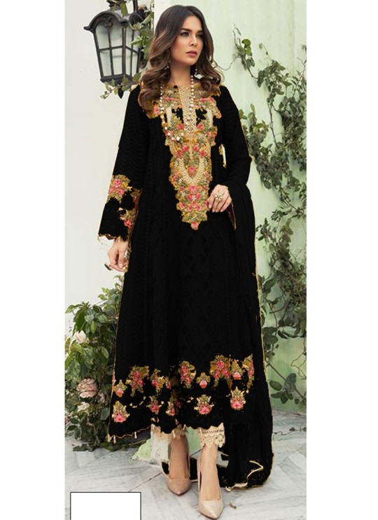 Black Georgette Embroidered Pakistani Salwar Kameez SC/019393