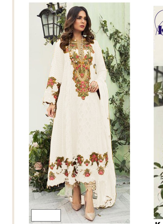 White Georgette Embroidered Pakistani Shalwar SC/019394