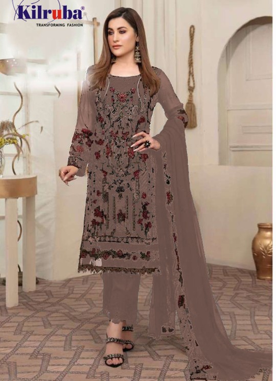 Brown Georgette Embroidered Pakistani Suit SC/019580