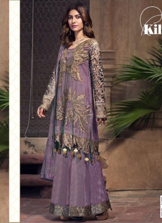 Purple Georgette Embroidered Pakistani Suit SC/017691