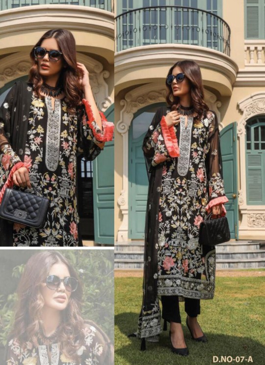 Black Georgette Embroidered Pakistani Suits Jannat Premium 07A By Kilruba SC/013829