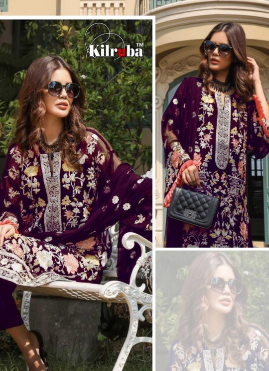 Magenta Georgette Embroidered Pakistani Suits Jannat Premium 07C By Kilruba SC/013829