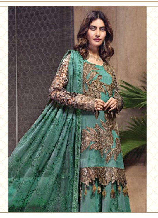 Jannat Attraction 11002 Colours BY Kilruba 11002A Teal Green Designer Pakistani Shalvar Kameez SC/017689