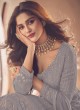 122-5 Colours By Kilruba Georgette Grey Embroidered Skirt Kameez