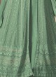 122E Colours By Kilruba Georgette Light Green Embroidered Skirt Kameez