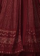 122F Colours By Kilruba Georgette Maroon Embroidered Skirt Kameez 122F Colours By Kilruba Georgette Maroon Embroidered Skirt Kameez