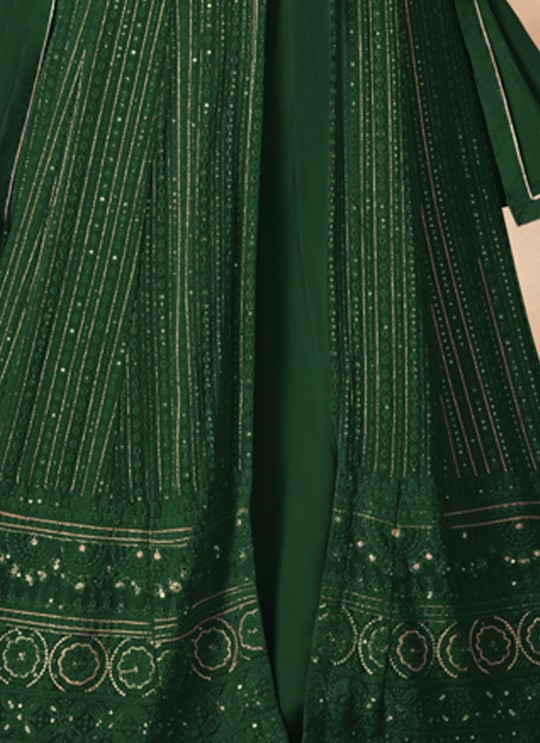 122J Colours By Kilruba Georgette Green Embroidered Skirt Kameez 122J Colours By Kilruba Georgette Green Embroidered Skirt Kameez