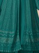 122K Colours By Kilruba Georgette Teal Blue Embroidered Skirt Kameez