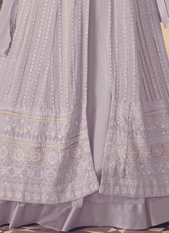 122M Colours By Kilruba Georgette Purple Embroidered Skirt Kameez
