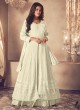 122N Colours By Kilruba Georgette Cream Embroidered Skirt Kameez