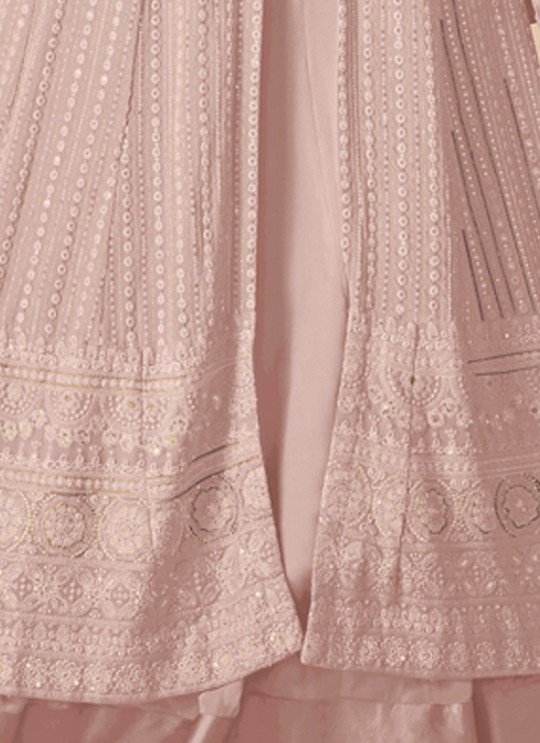 122O Colours By Kilruba Georgette Pink Embroidered Skirt Kameez