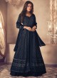 122Q Colours By Kilruba Georgette Blue Embroidered Skirt Kameez