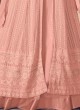 122V Colours By Kilruba Georgette Pink Embroidered Skirt Kameez