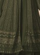 122Z-1 Colours By Kilruba Georgette Mehandi Green Embroidered Skirt Kameez