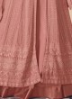 122-Z Colours By Kilruba Georgette Peach Embroidered Skirt Kameez