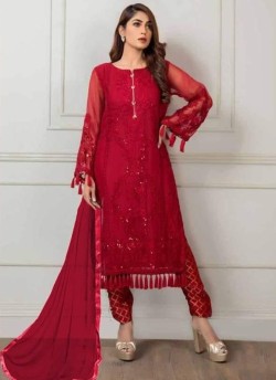 Jannat Formal Collection Vol 2 By Kilruba 22002 Red Georgette Pakistani Suit For Eid 2021 SC/017295