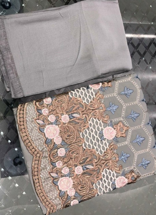 Jannat Formal Collection Vol 2 By Kilruba 22003 Grey Georgette Pakistani Suit For Eid 2021 SC/017296