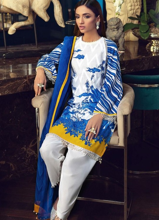 Muzlin Lawn Collection 2020 By Kilruba 21003 Pure Cotton Pakistani Suit In Multicolor