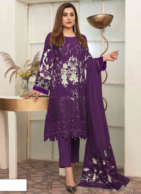 Kilruba 137 Colours Violet Georgette Pakistani Suit K-137F