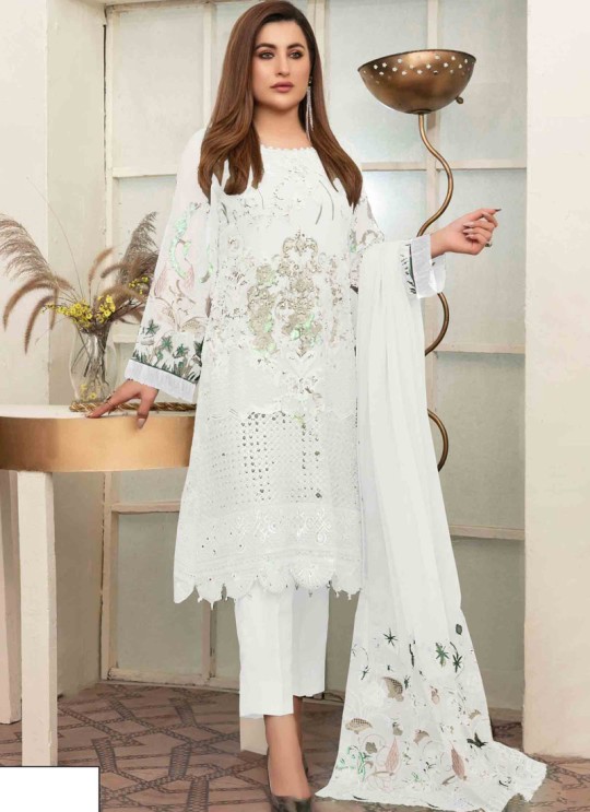 Kilruba 137 Colours White Georgette Pakistani Suit K-137E Kilruba 137 Colours White Georgette Pakistani Suit K-137E