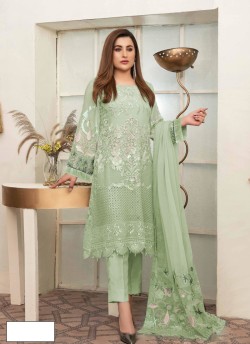 Kilruba 137 Colours Pista Green Georgette Pakistani Suit K-137A