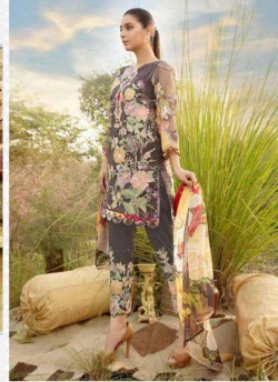 Brown Satin Cotton Pakistani Suit Swiss Summer Collection 31003 By Kilruba SC/018425