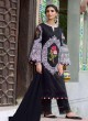 Black Cambric Cotton  Straight Cut Suit Monochrome By Kilruba SC018284